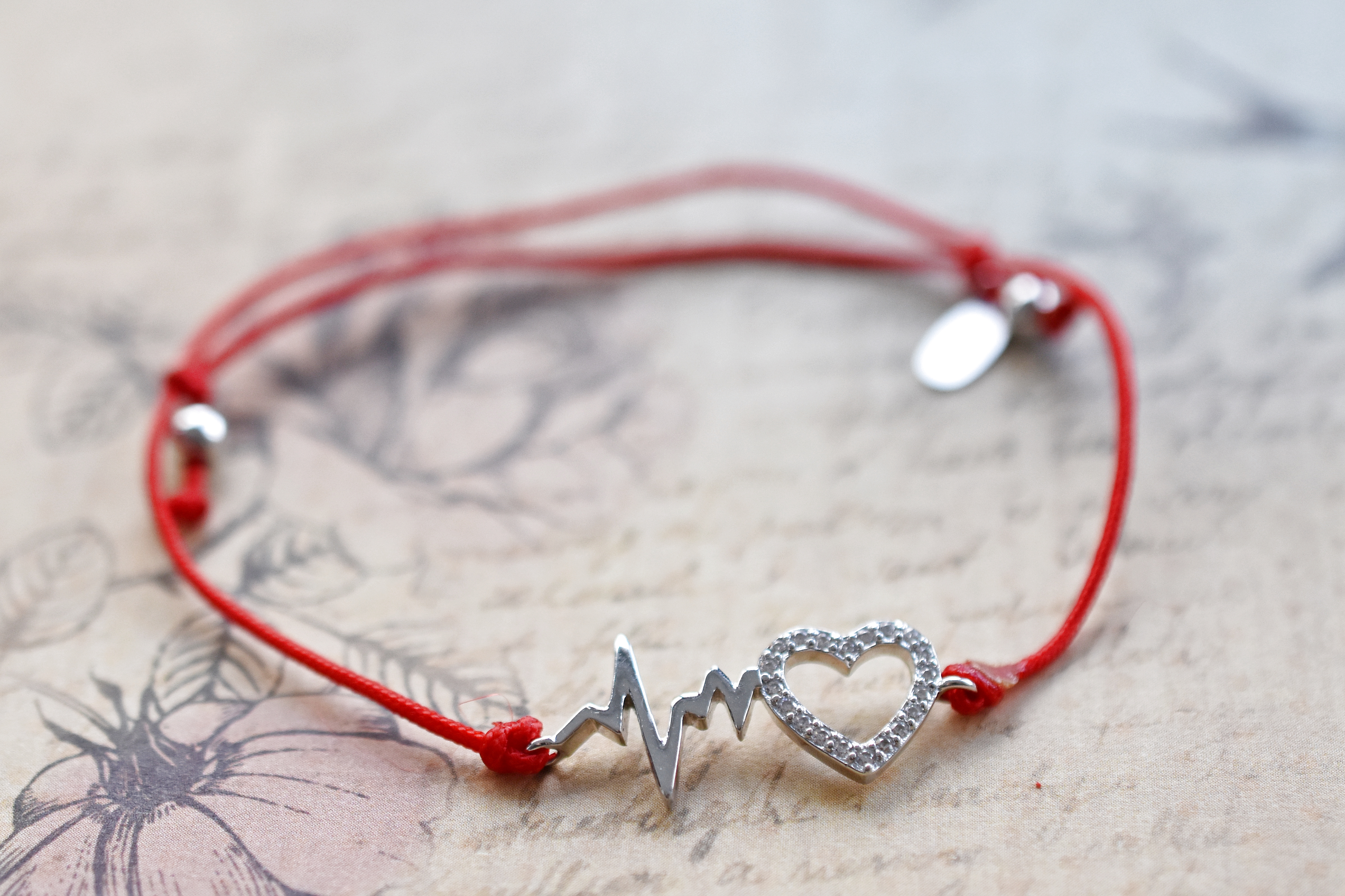 Náramek Kabbalah srdce a EKG